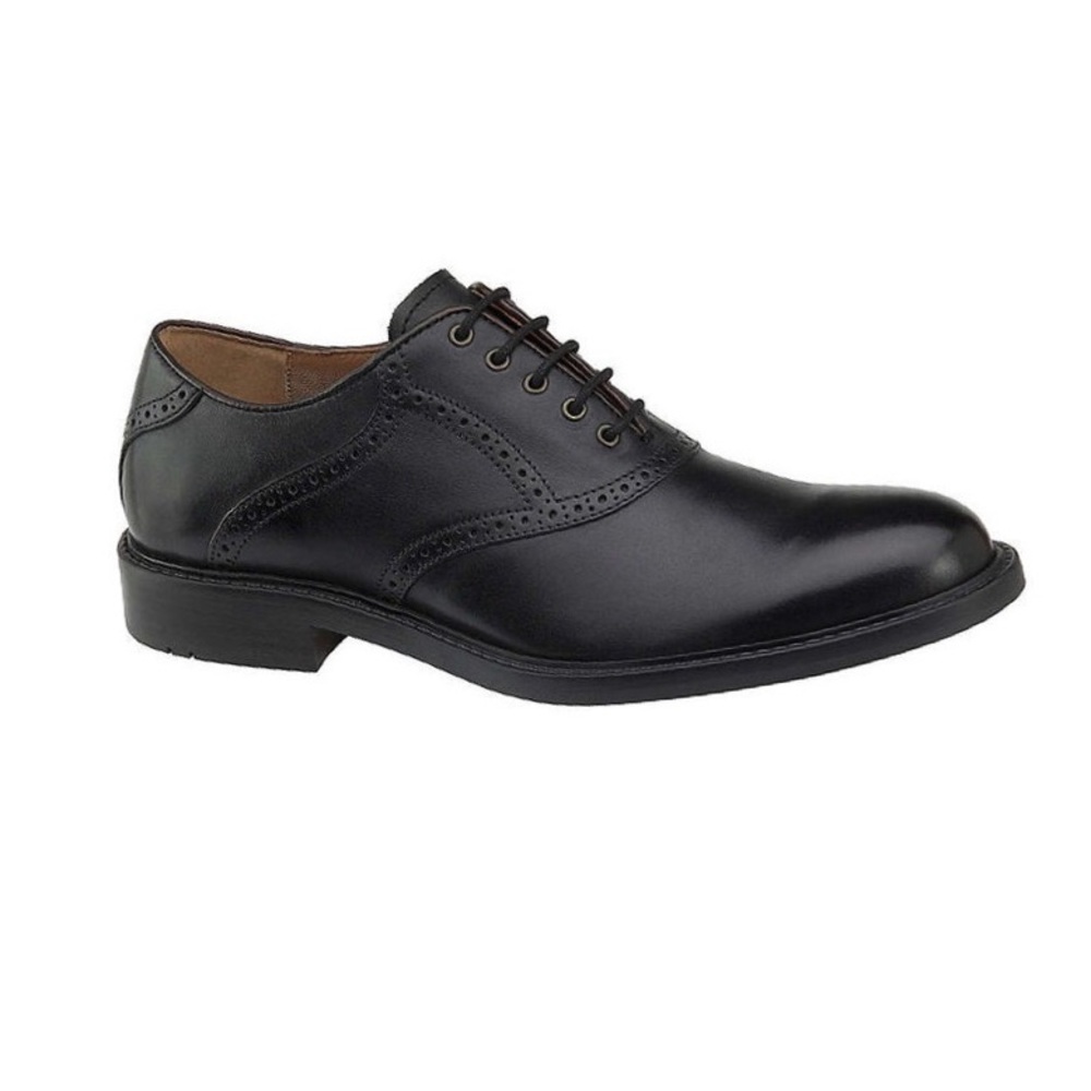 Men’s Johnston & Murphy Saddle Oxfords in Black Calfskin, 11.5D